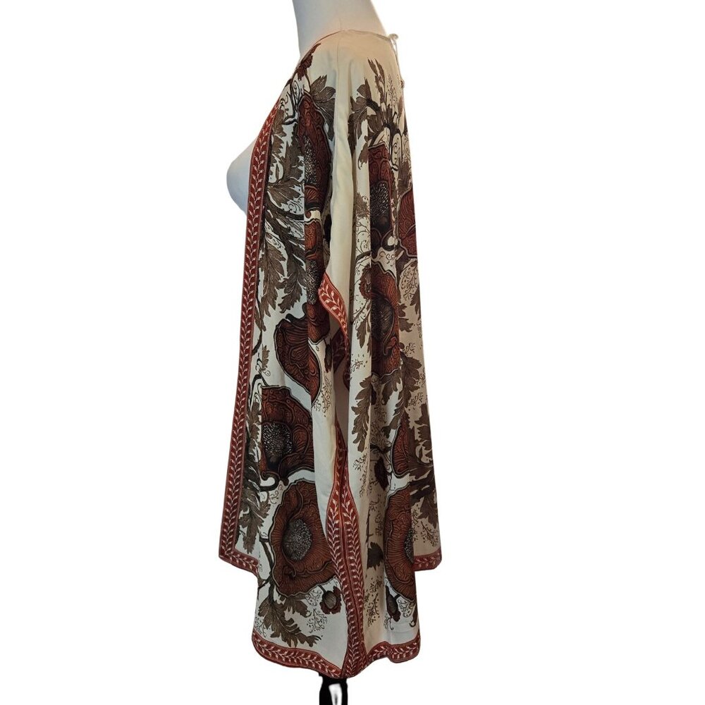 MAX STUDIO Women Short Sleeve Ruana /Kimono/Coverup Sz: S Rust/Brown - Picture 3 of 10